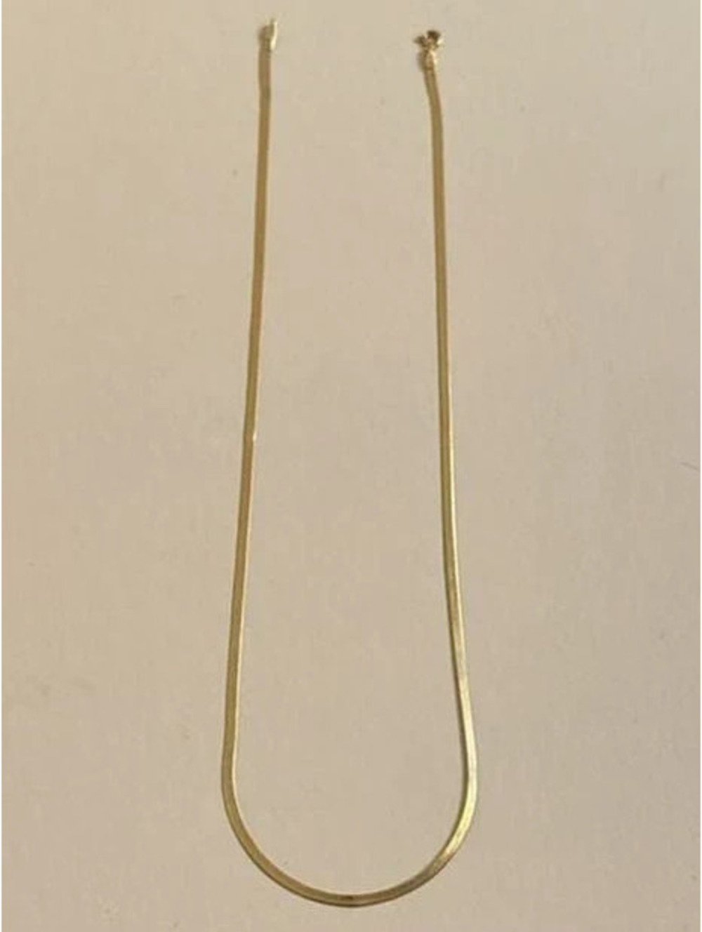 Vintage 14K Solid Gold Italian Herringbone Chain Necklace (18" - Aurafin